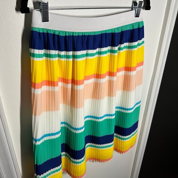 Merona Multicolor Striped Accordion Pleated Skirt Women's Size Medium - Picture 4 of 9